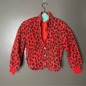 Blank NYC Red Animal print  Jacket